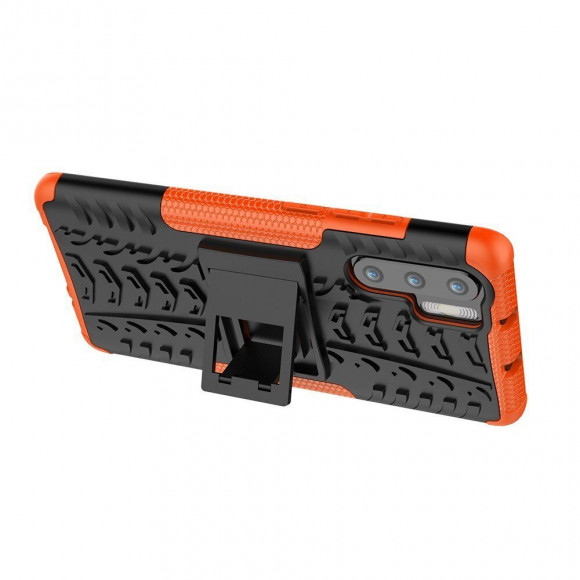 Чехол Hybrid Armor для Huawei P30 Pro (черный + оранжевый)