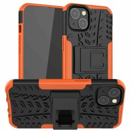 Чехол Hybrid Armor для iPhone 13 (черный + оранжевый)