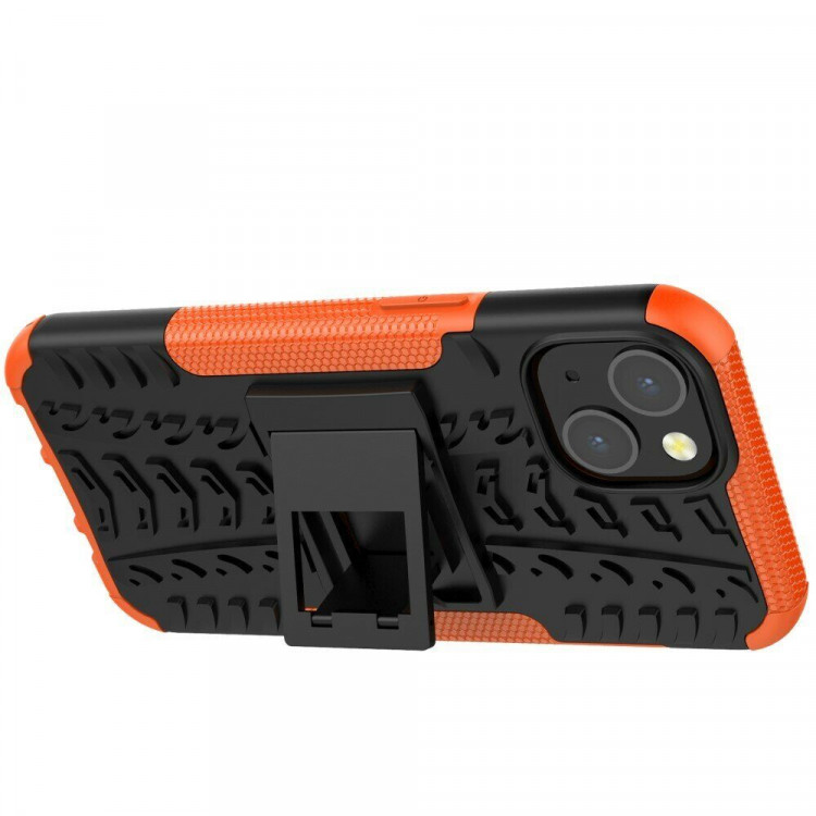 Чехол Hybrid Armor для iPhone 13 (черный + оранжевый)