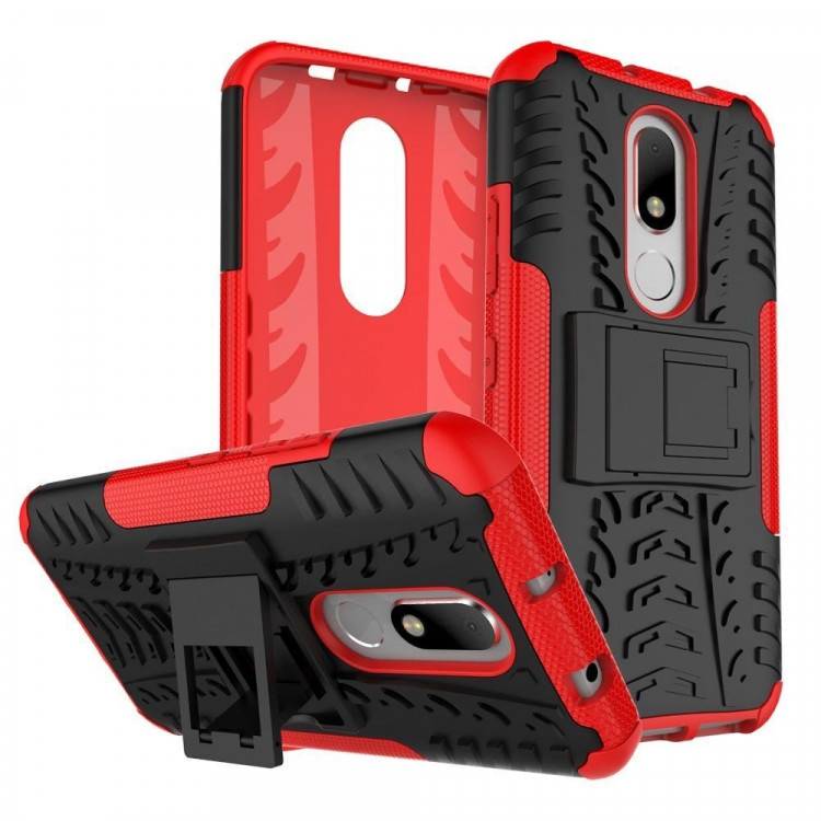 Чехол Hybrid Armor для Motorola Moto M (черный + красный)