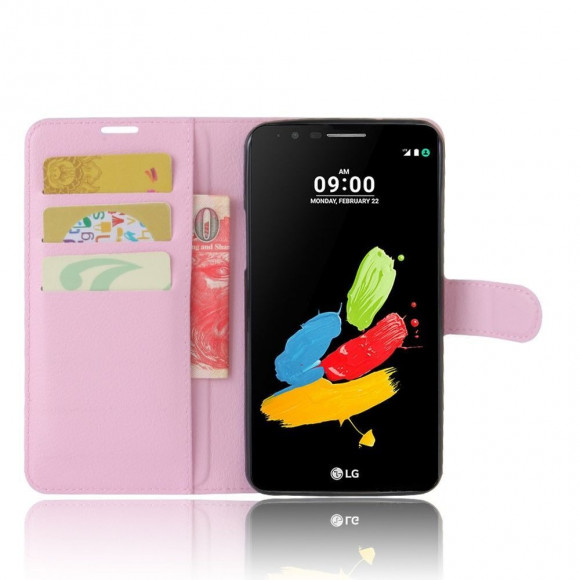 Чехол с визитницей для LG Stylus 3 M400DY (розовый) Чехол с визитницей для LG Stylus 3 M400DY (розовый)