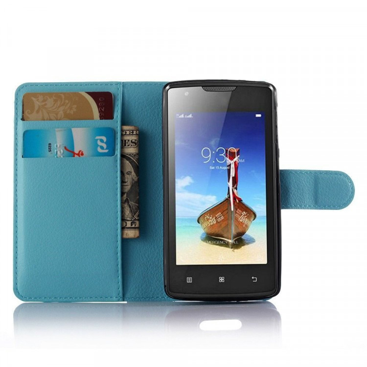Чехол с визитницей для Lenovo A1000 (голубой)