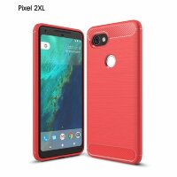 Чехол-накладка Carbon Fibre для Google Pixel 2 XL (красный)