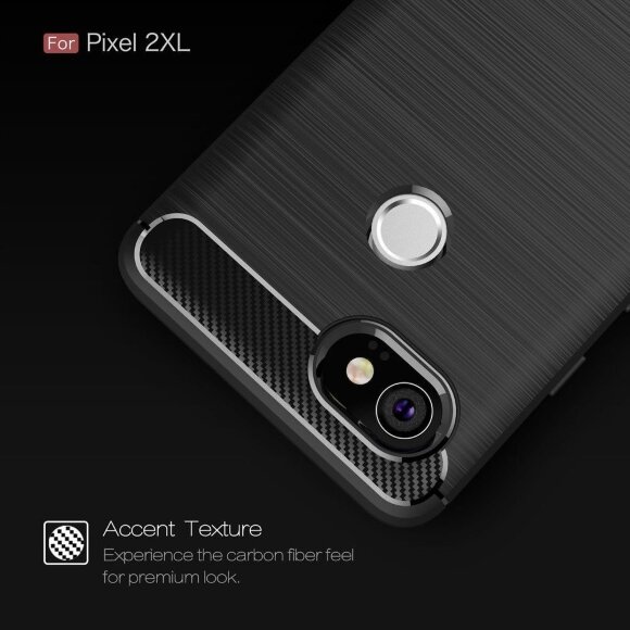 Чехол-накладка Carbon Fibre для Google Pixel 2 XL (красный)