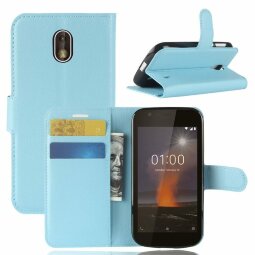 Чехол с визитницей для Nokia 1 (голубой)