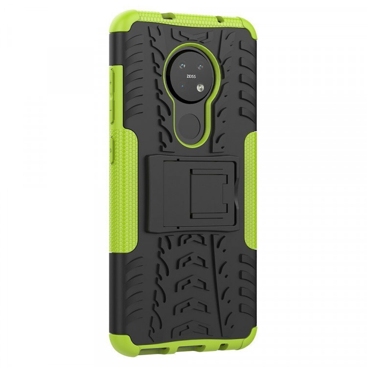Чехол Hybrid Armor для Nokia 7.2 / Nokia 6.2 (черный + зеленый)