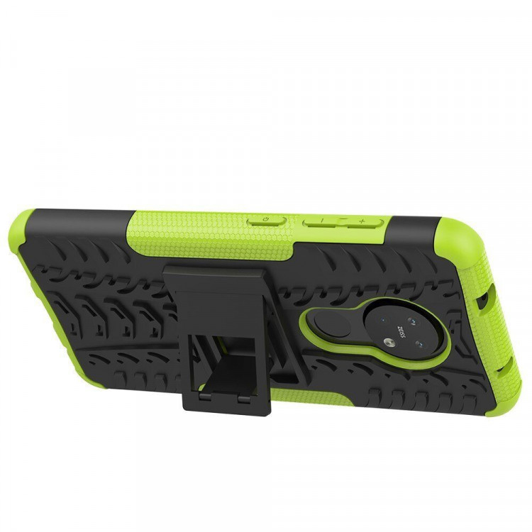 Чехол Hybrid Armor для Nokia 7.2 / Nokia 6.2 (черный + зеленый)