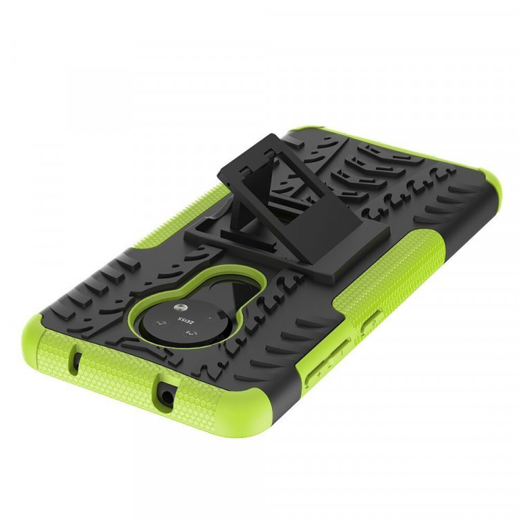 Чехол Hybrid Armor для Nokia 7.2 / Nokia 6.2 (черный + зеленый)