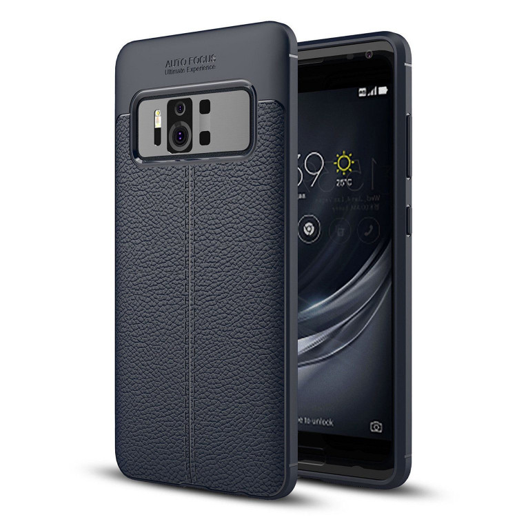 Чехол-накладка Litchi Grain для ASUS Zenfone AR ZS571KL (темно-синий)