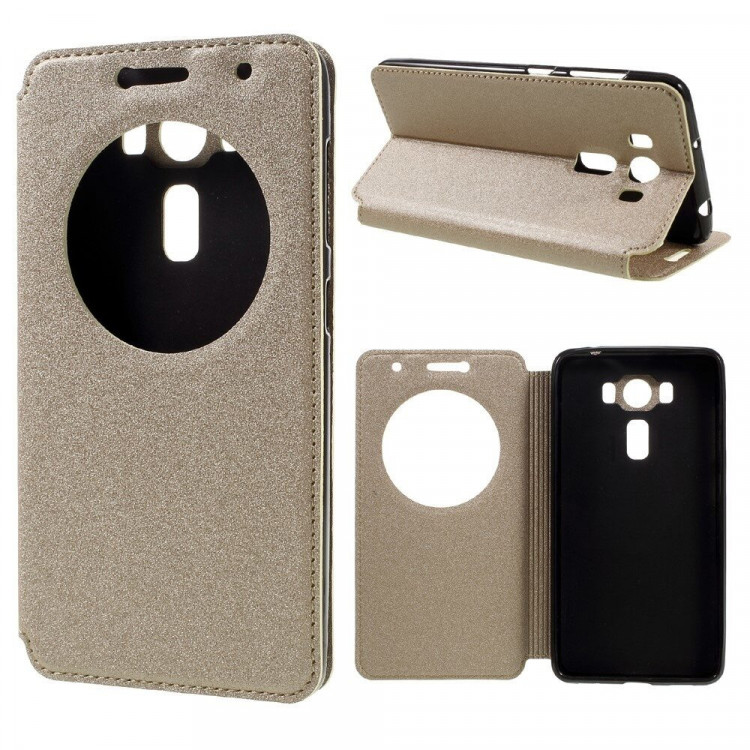 Чехол с окном для ASUS ZenFone 3 Deluxe ZS550KL (золотой)