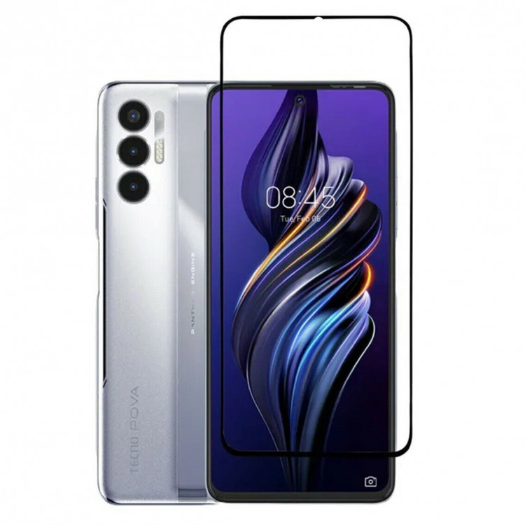 Защитное стекло 3D для Tecno Pova 3 (черный)