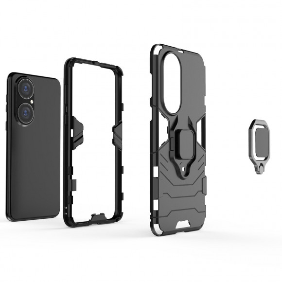 Чехол Armor Ring Holder для HUAWEI P50 (черный) Чехол Armor Ring Holder для HUAWEI P50 (черный)
