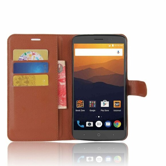 Чехол с визитницей для ZTE MAX XL  (коричневый)