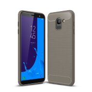 Чехол-накладка Carbon Fibre для Samsung Galaxy J6 (2018) (серый)