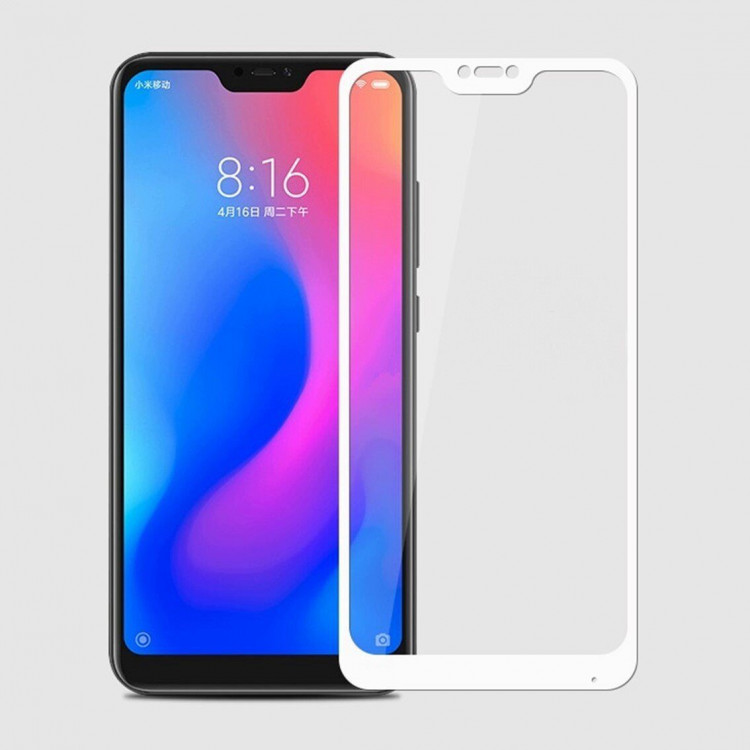 Защитное стекло 3D для Xiaomi Redmi 6 Pro / Mi A2 Lite (белый)