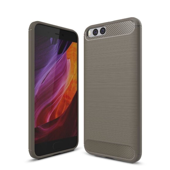 Чехол-накладка Carbon Fibre для Xiaomi Mi6 (серый)