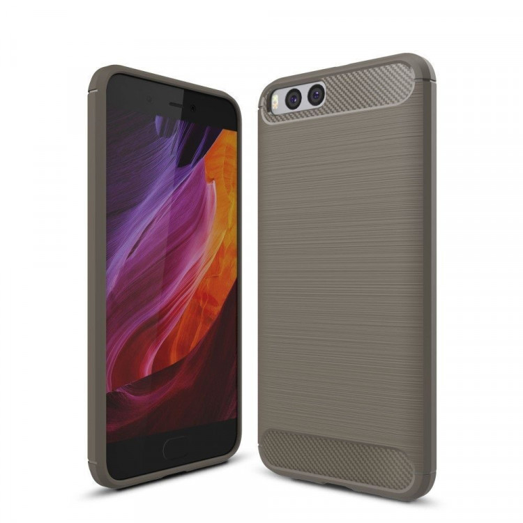 Чехол-накладка Carbon Fibre для Xiaomi Mi6 (серый)