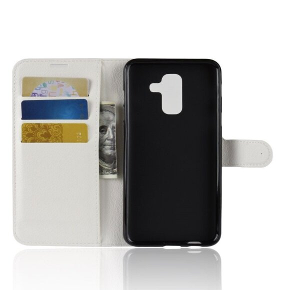 Чехол с визитницей для Samsung Galaxy A6+ (Plus) (белый)