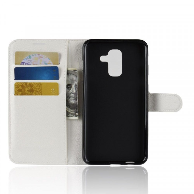 Чехол с визитницей для Samsung Galaxy A6+ (Plus) (белый)