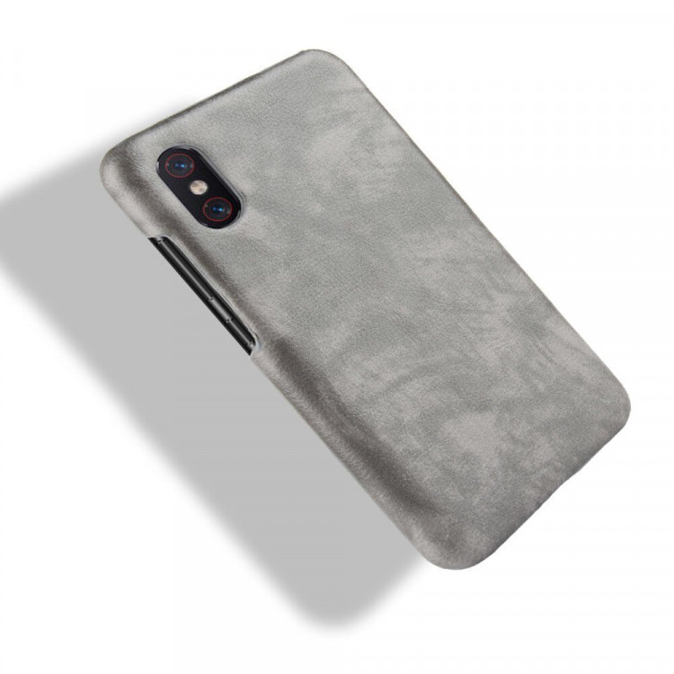 Чехол Litchi Texture для Xiaomi Mi 8 Pro (серый)