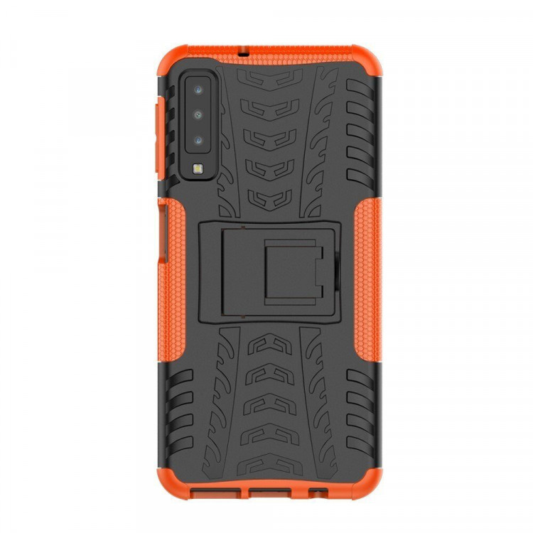 Чехол Hybrid Armor для Samsung Galaxy A7 (2018) (черный + оранжевый)
