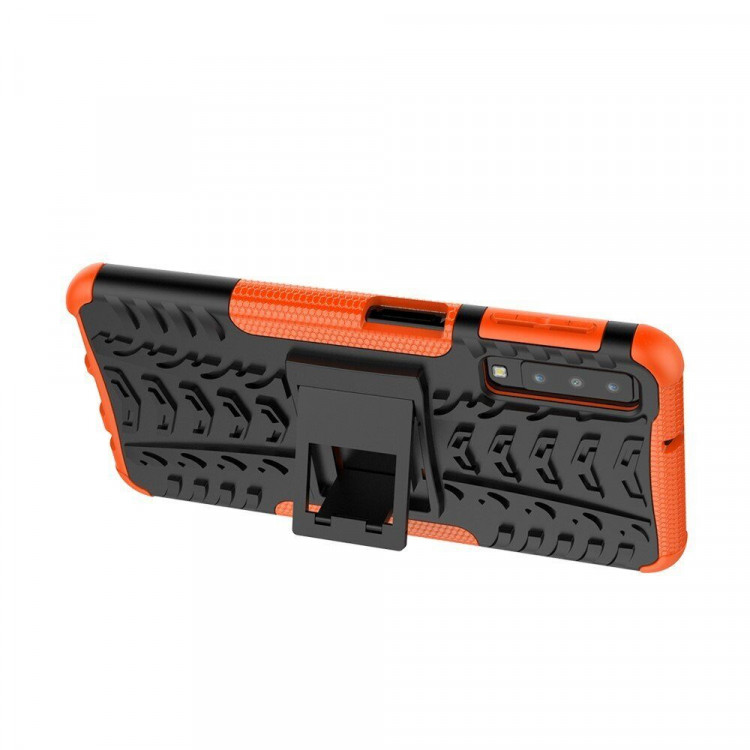 Чехол Hybrid Armor для Samsung Galaxy A7 (2018) (черный + оранжевый)
