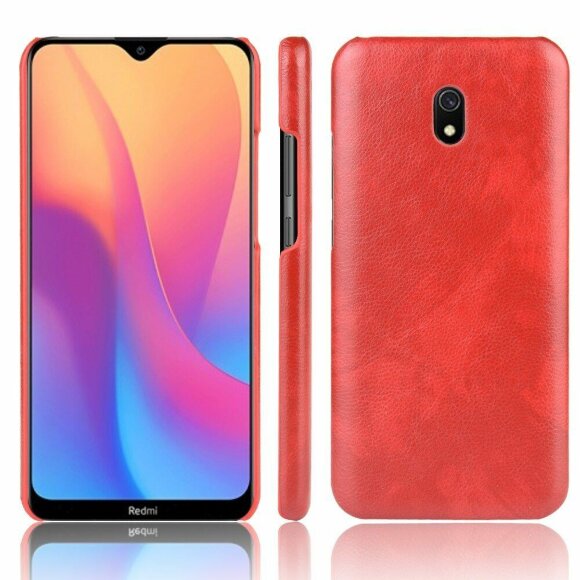 Кожаная накладка-чехол для Xiaomi Redmi 8A (красный)