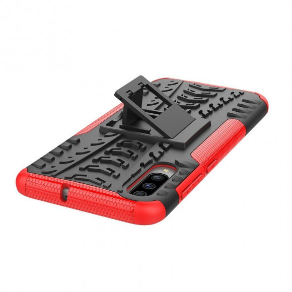 Чехол Hybrid Armor для Samsung Galaxy A70 (черный + красный)
