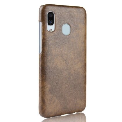 Кожаная накладка-чехол для Samsung Galaxy A30 / A20 (коричневый)