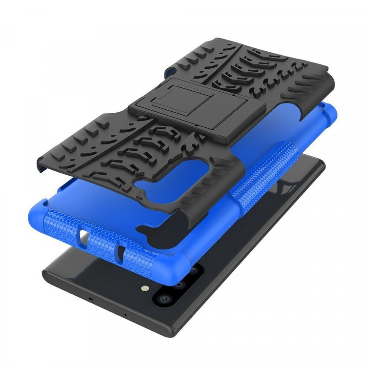 Чехол Hybrid Armor для Samsung Galaxy Note 10 (черный + голубой)