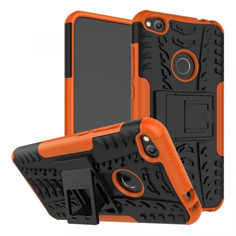 Чехол Hybrid Armor для Huawei Honor 8 lite (черный + оранжевый)