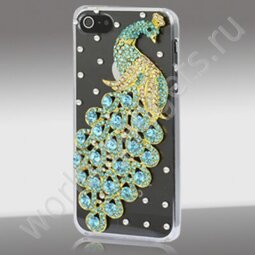Чехол Peacock 3D Diamond для iPhone 5 (голубой)