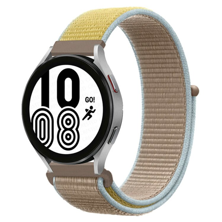 Нейлоновый ремешок для Samsung Galaxy Watch 20мм (голубой + желтый)