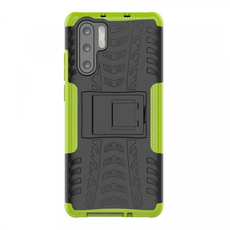 Чехол Hybrid Armor для Huawei P30 Pro (черный + зеленый)