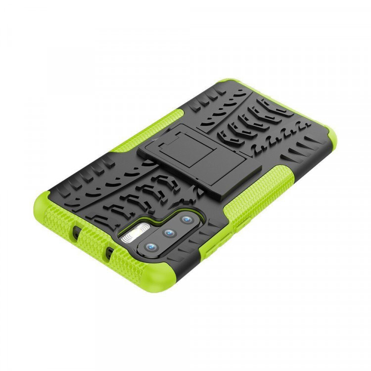 Чехол Hybrid Armor для Huawei P30 Pro (черный + зеленый)