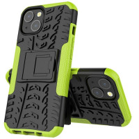 Чехол Hybrid Armor для iPhone 13 (черный + зеленый)