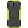 Чехол Hybrid Armor для iPhone 13 (черный + зеленый)