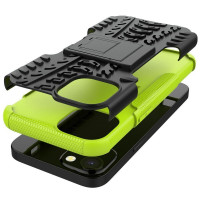 Чехол Hybrid Armor для iPhone 13 (черный + зеленый)