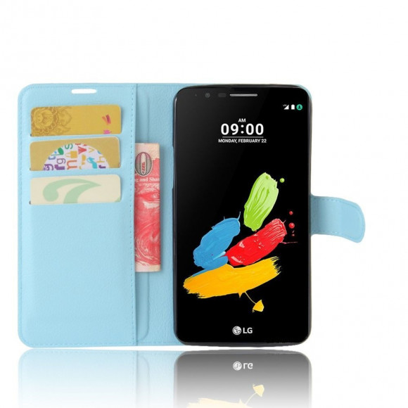 Чехол с визитницей для LG Stylus 3 M400DY (голубой) Чехол с визитницей для LG Stylus 3 M400DY (голубой)