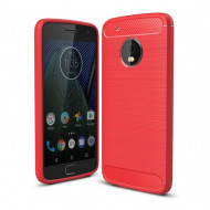 Чехол-накладка Carbon Fibre для Motorola Moto G5 Plus (красный)