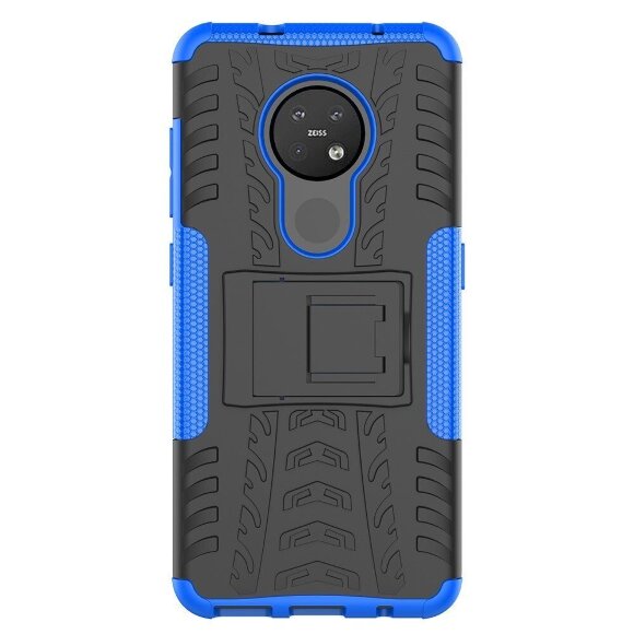Чехол Hybrid Armor для Nokia 7.2 / Nokia 6.2 (черный + голубой)