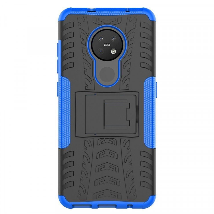 Чехол Hybrid Armor для Nokia 7.2 / Nokia 6.2 (черный + голубой)
