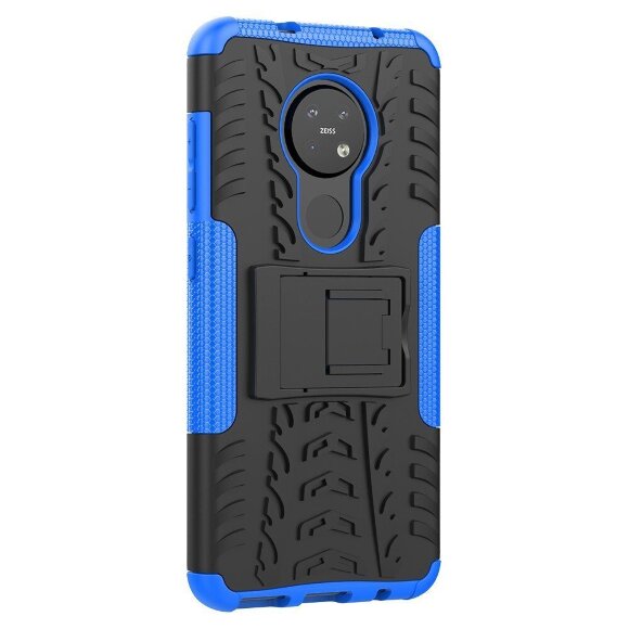 Чехол Hybrid Armor для Nokia 7.2 / Nokia 6.2 (черный + голубой)