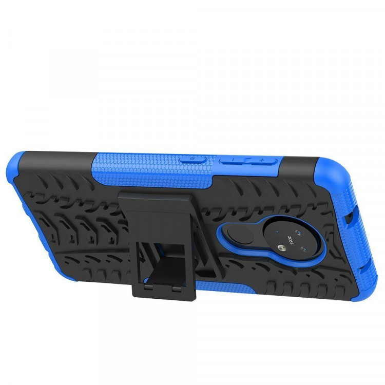 Чехол Hybrid Armor для Nokia 7.2 / Nokia 6.2 (черный + голубой)