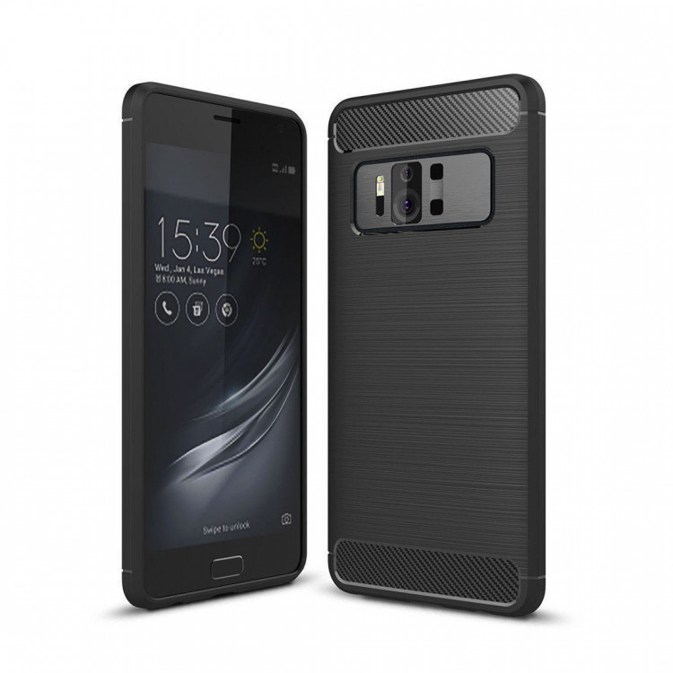 Чехол-накладка Carbon Fibre для ASUS Zenfone AR ZS571KL (черный)