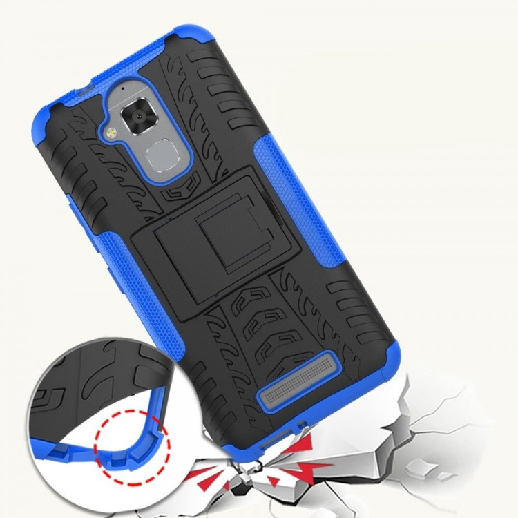 Чехол Hybrid Armor ASUS 3 Max ZC520TL (черный + голубой)