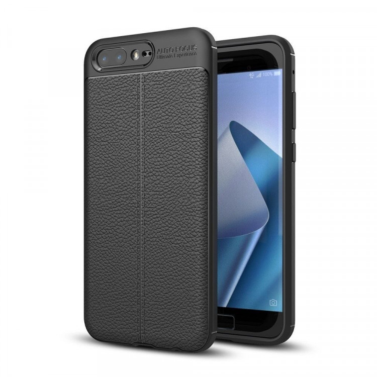 Чехол-накладка Litchi Grain для Asus ZenFone 4 Pro ZS551KL (черный)