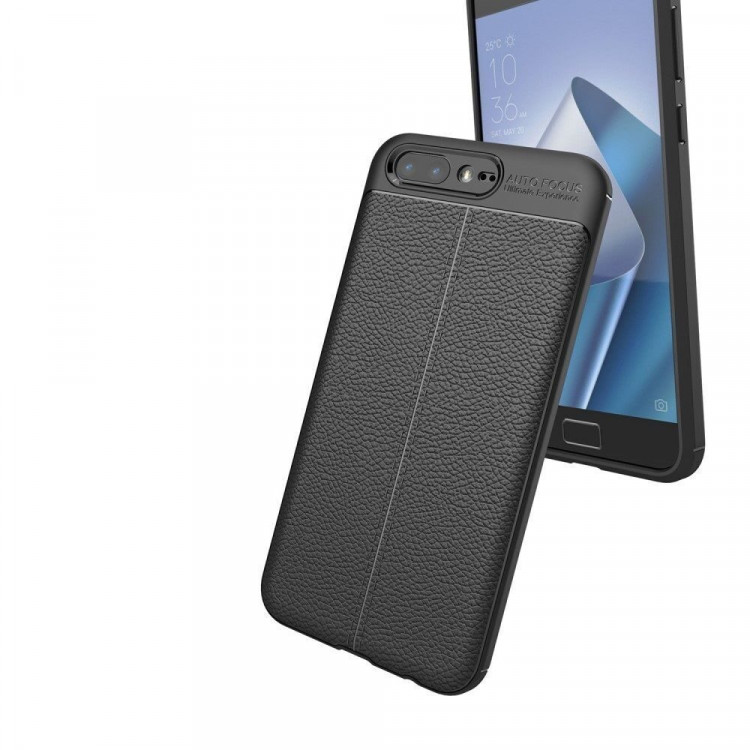 Чехол-накладка Litchi Grain для Asus ZenFone 4 Pro ZS551KL (черный)