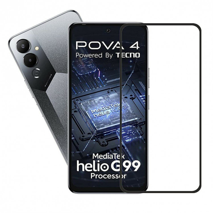 Защитное стекло 3D для TECNO POVA 4 (черный)