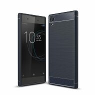 Чехол-накладка Carbon Fibre для Sony Xperia XA1 Plus (темно-синий)